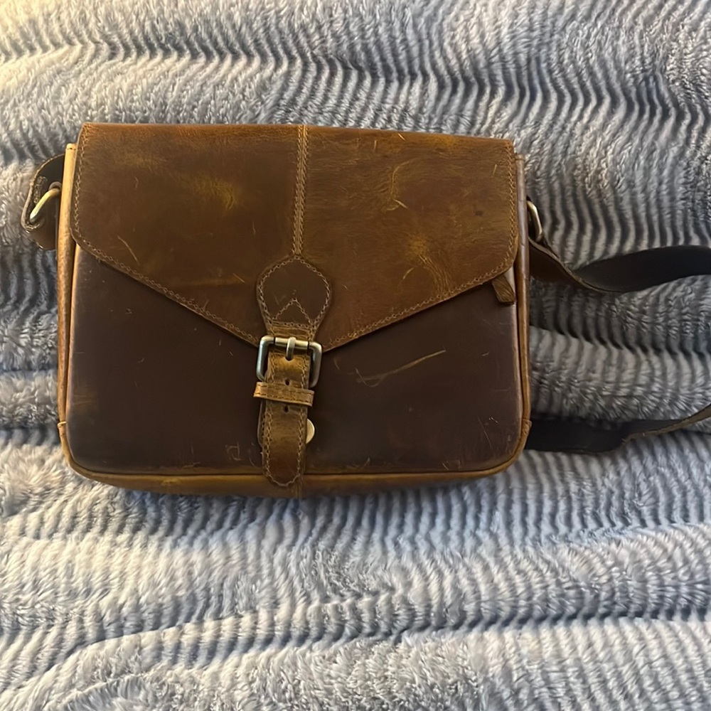 Kamal C brown leather crossbody bag